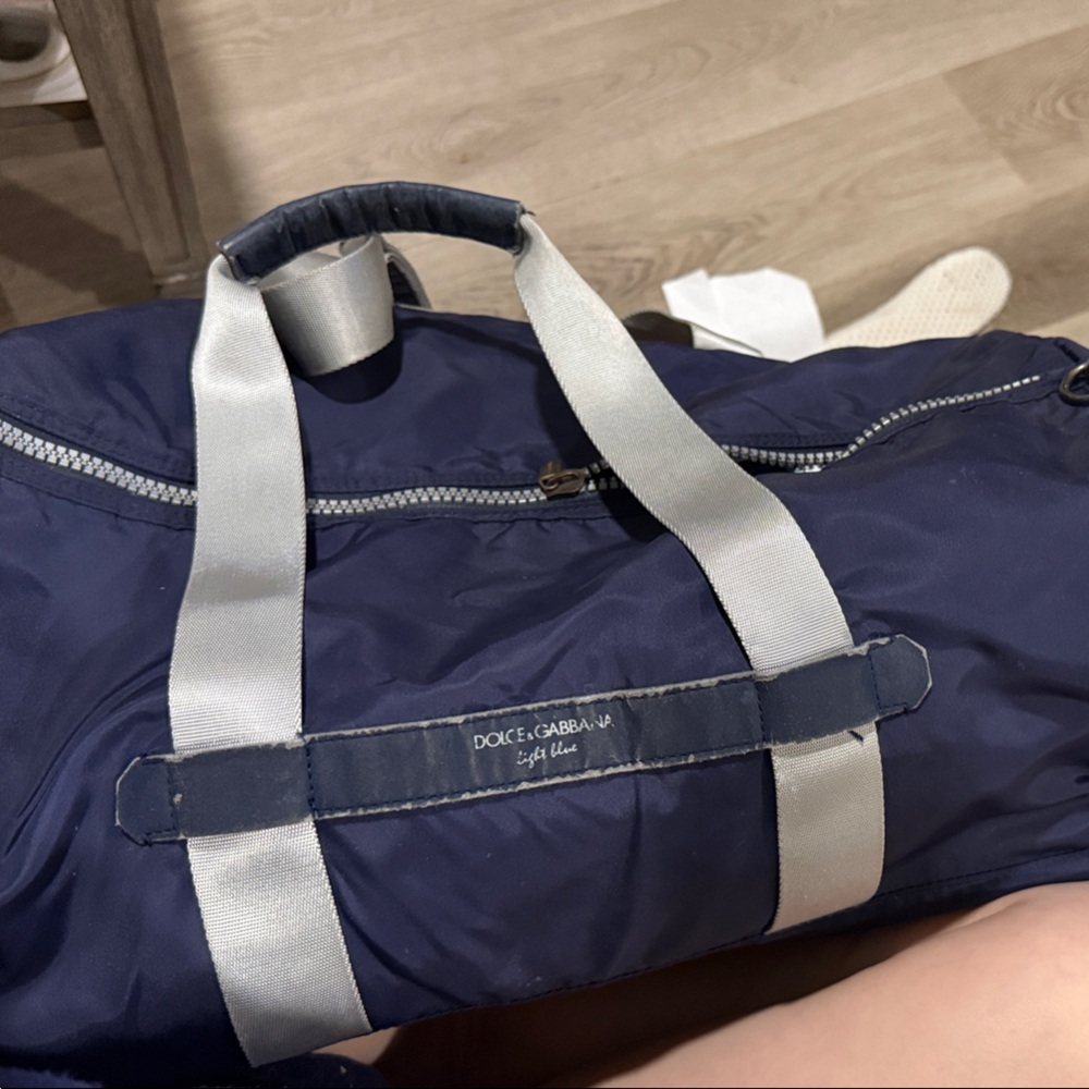 Dolce & Gabbana Navy Duffel with Silver Straps